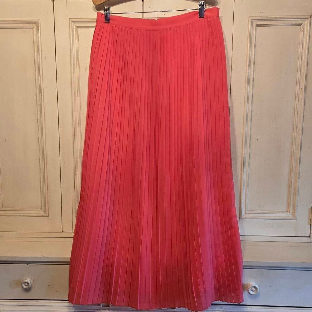 J. Crew Pleated Maxi Skirt Coral size 12